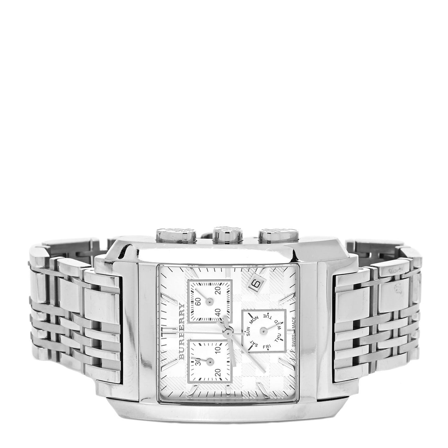 Stainless Steel 33mm Square Chronograph Quartz Watch BU1560