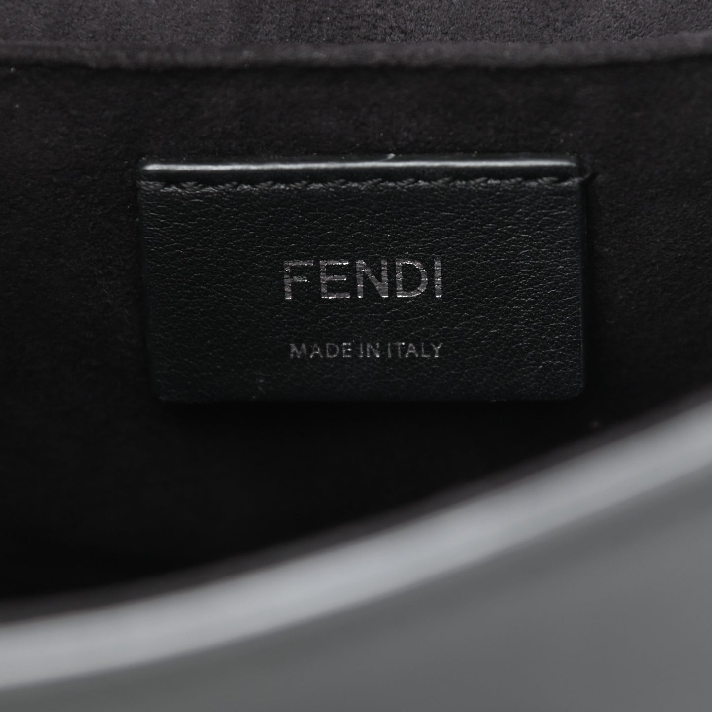 Vitello Century Velvet F is Fendi FF Kan I Shoulder Bag Black Tobacco