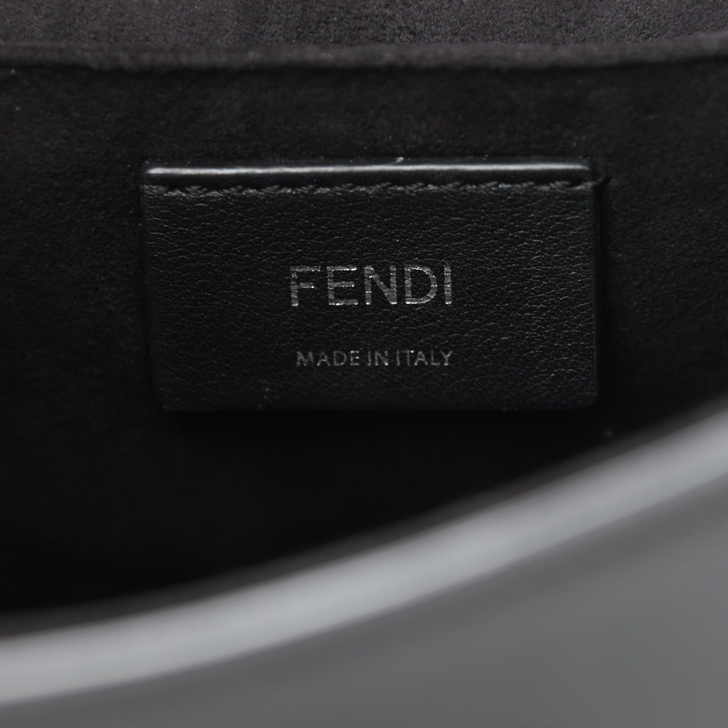 Fendi Vitello Century Velvet F is Fendi FF Kan I Shoulder Bag Black Tobacco 5 of 12
