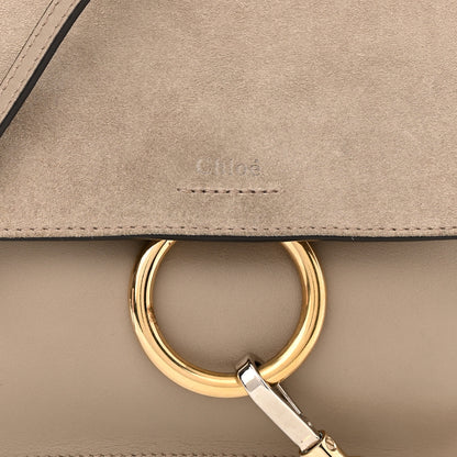Chloe Calfskin Suede Mini Chain Faye Shoulder Bag Motty Grey 7 of 11