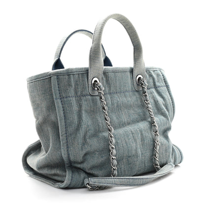 Chanel Denim Small Deauville Tote Light Blue 4 of 12