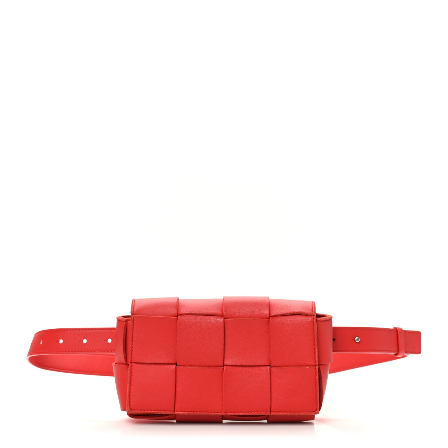 Nappa Maxi Intreccio The Belt Cassette Bag Bright Red