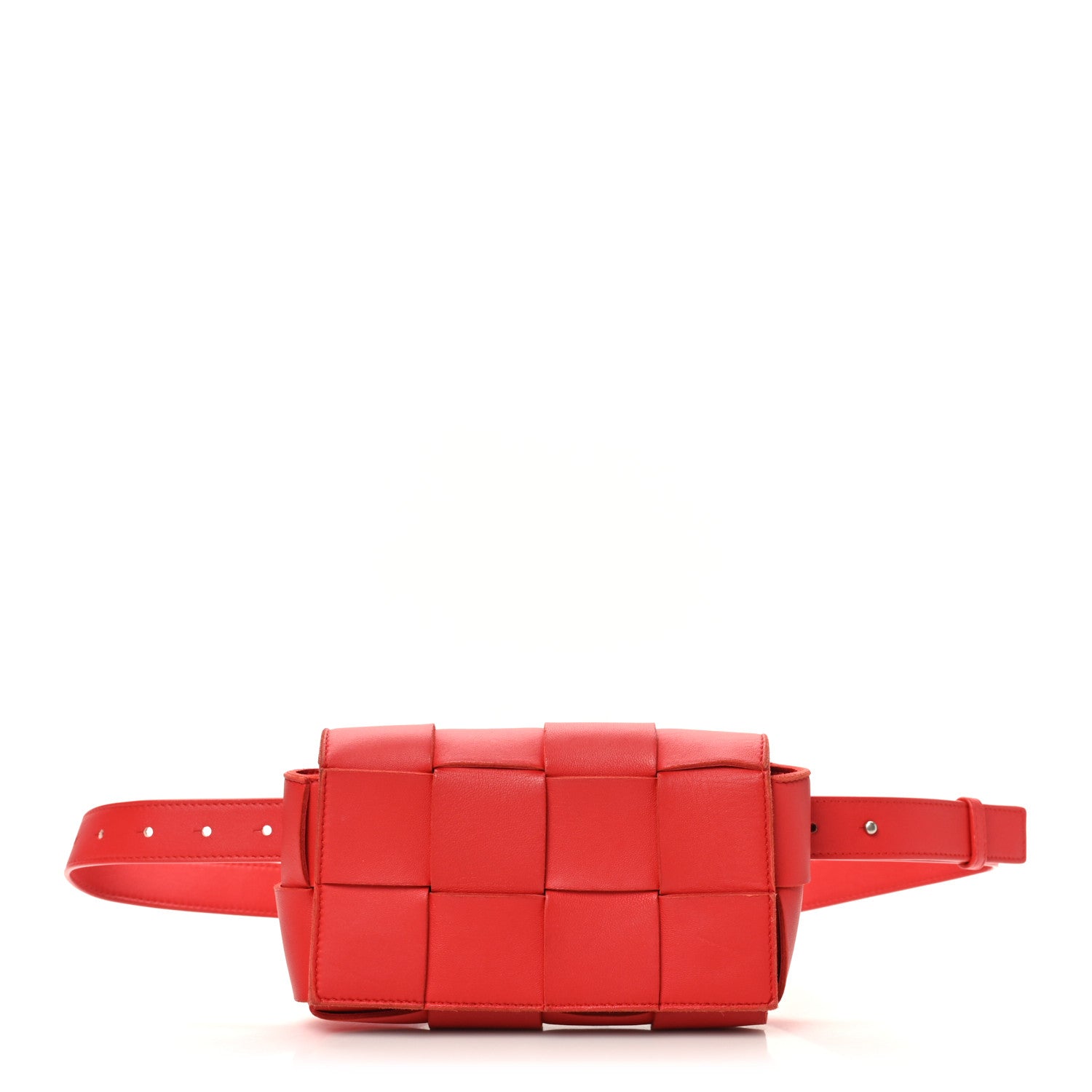 Bottega Veneta Nappa Maxi Intreccio The Belt Cassette Bag Bright Red 1 of 9