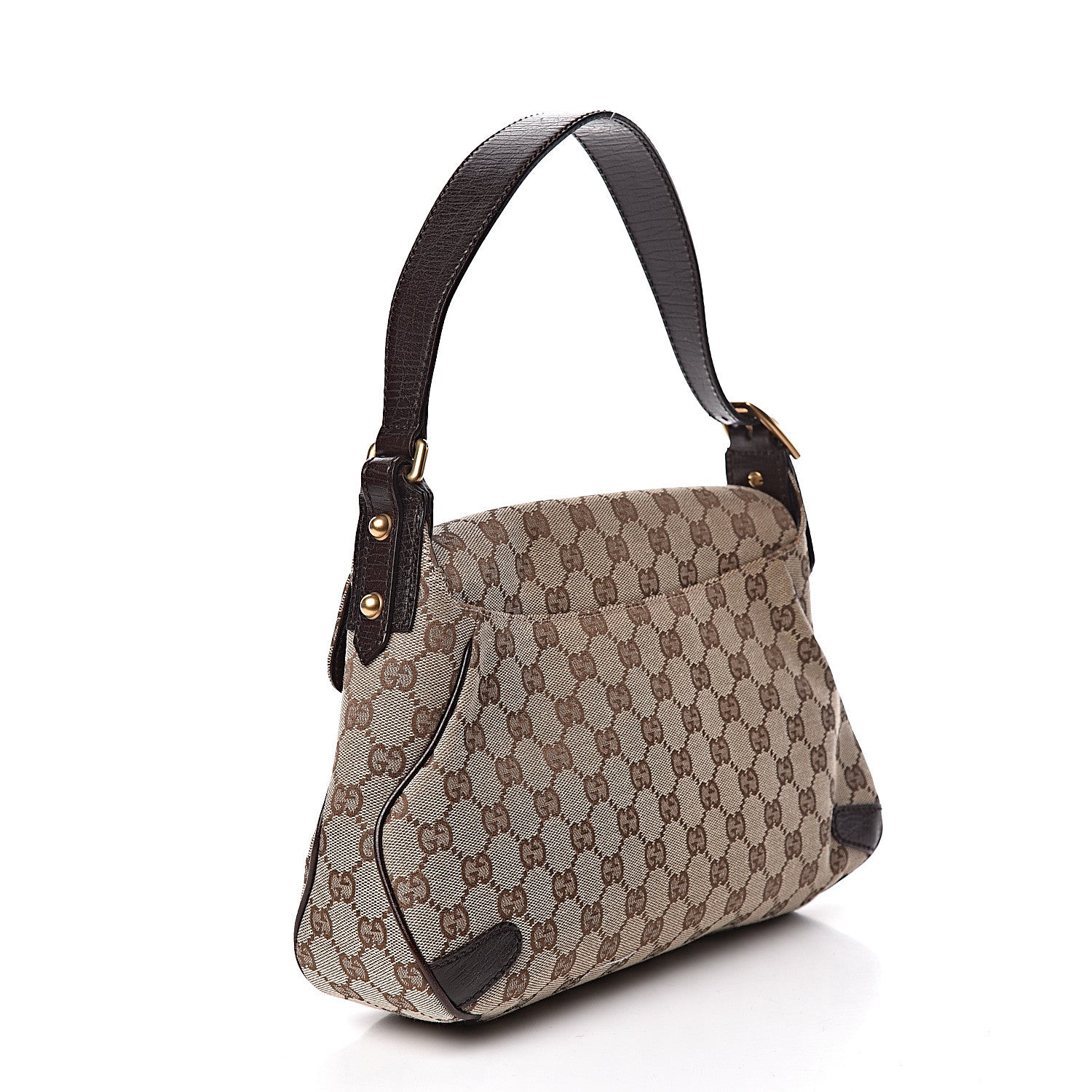 Gucci Monogram Horsebit Chain Flap Shoulder Bag Brown 3 of 10