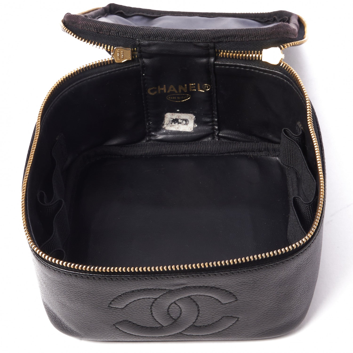 Chanel Caviar CC Vanity Cosmetic Case Black 8 of 9