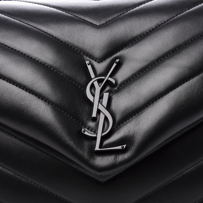 Saint Laurent Calfskin Y Quilted Monogram Medium Loulou Chain Satchel Black 10 of 10