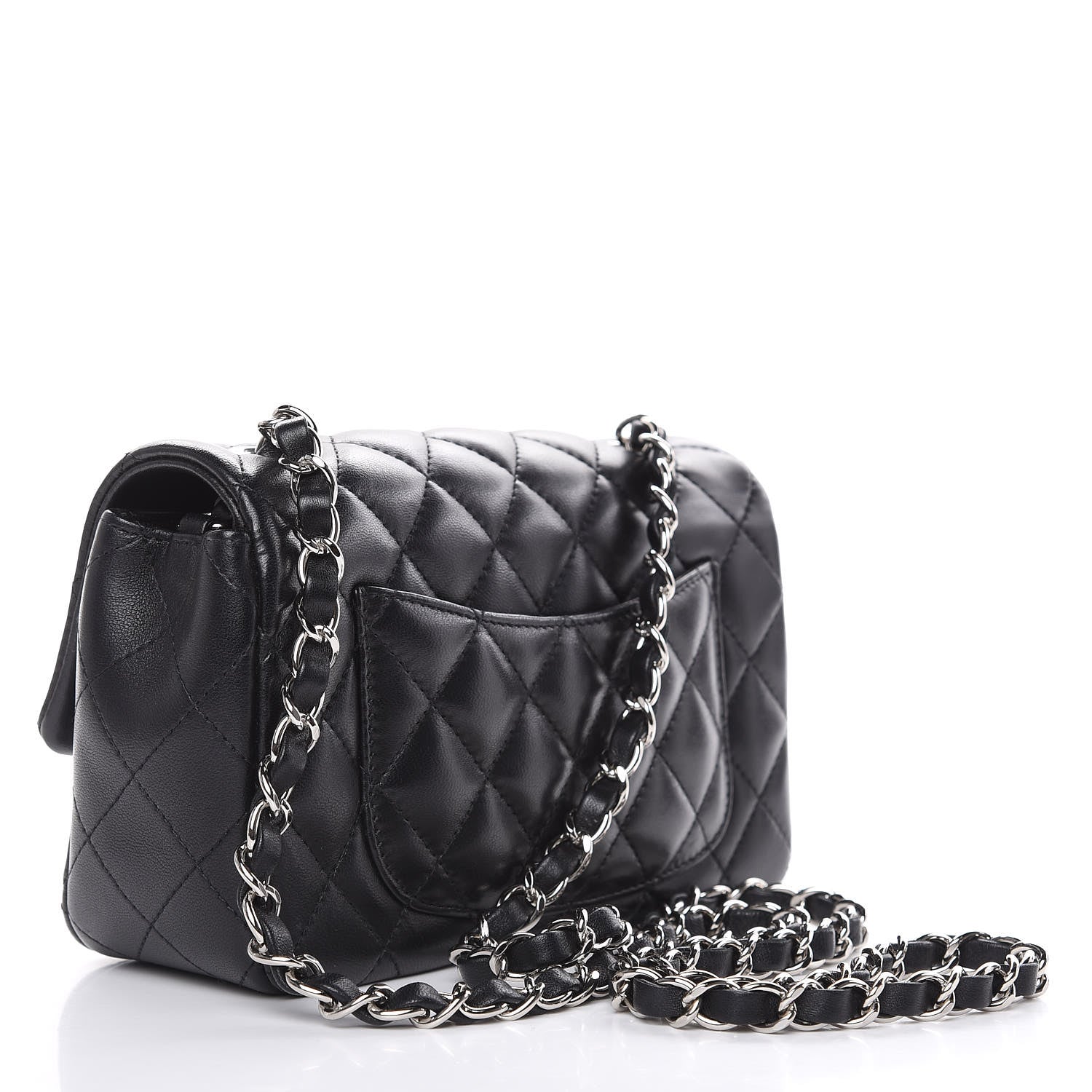 Chanel Lambskin Quilted Mini Rectangular Flap Black 3 of 11