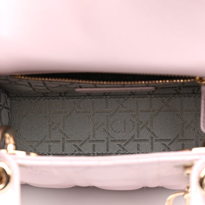 Christian Dior Metallic Lambskin Cannage Mini Lady Dior Lotus 9 of 21