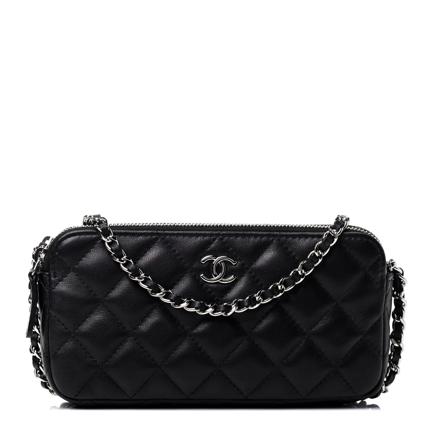 Chanel Lambskin Quilted Small Clutch With Chain Black 1 of 4
