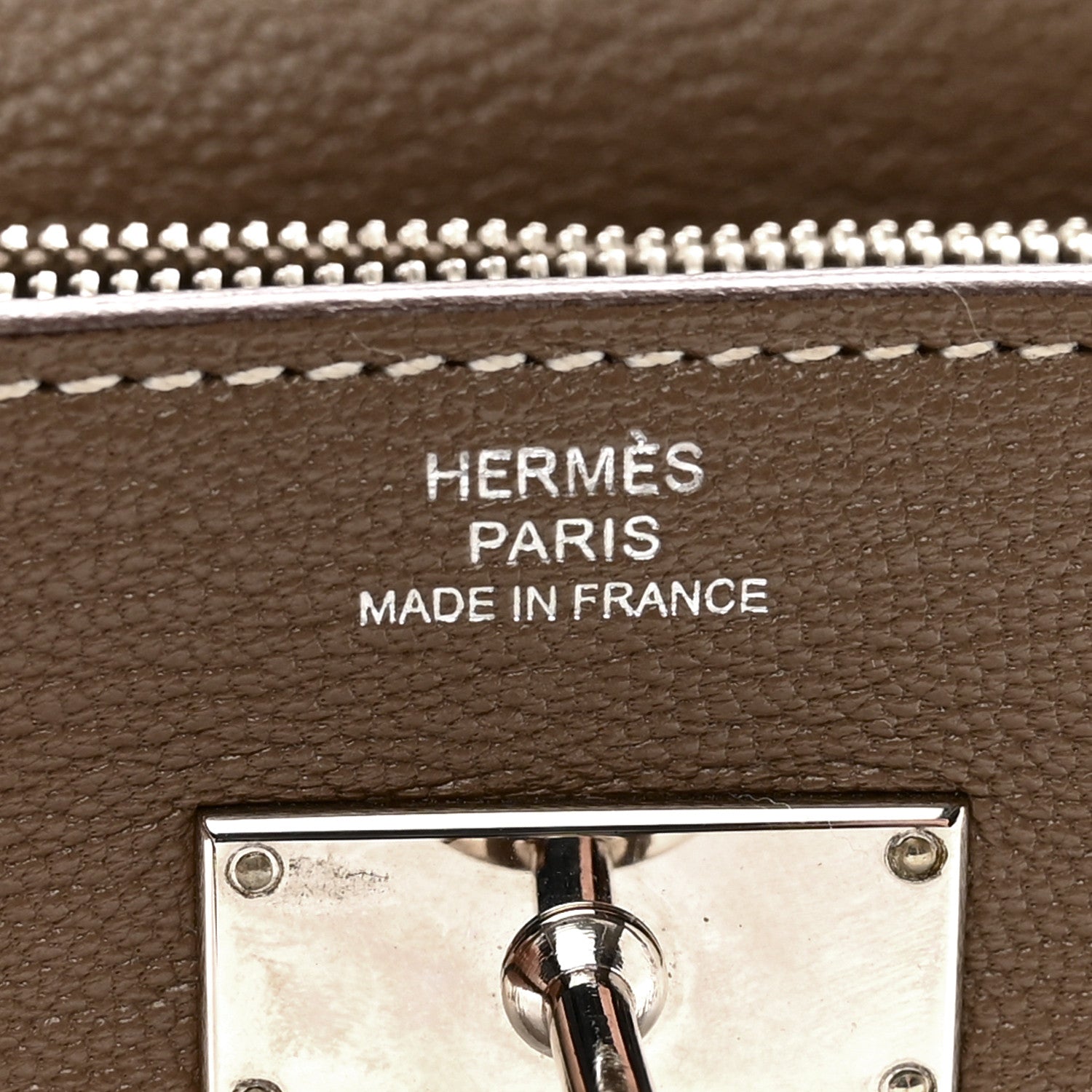 Hermes Chevre Mysore Kelly Longue Wallet Etoupe 6 of 10