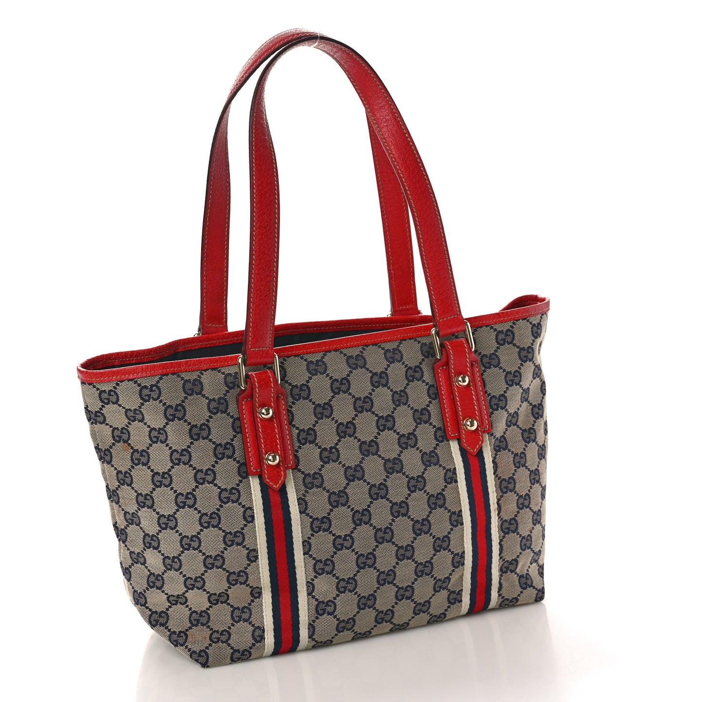 Monogram Medium Jolicoeur Tote Navy Red