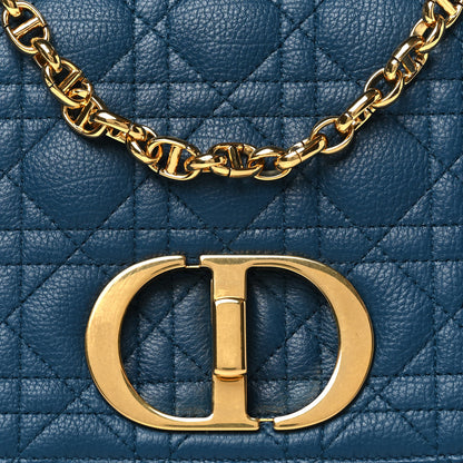 Christian Dior Calfskin Cannage Medium Caro Bag Steel Blue 8 of 10