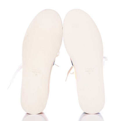 Gucci Metallic Nappa Peggy Platform Sneakers 36 Oro Vecchio 5 of 12
