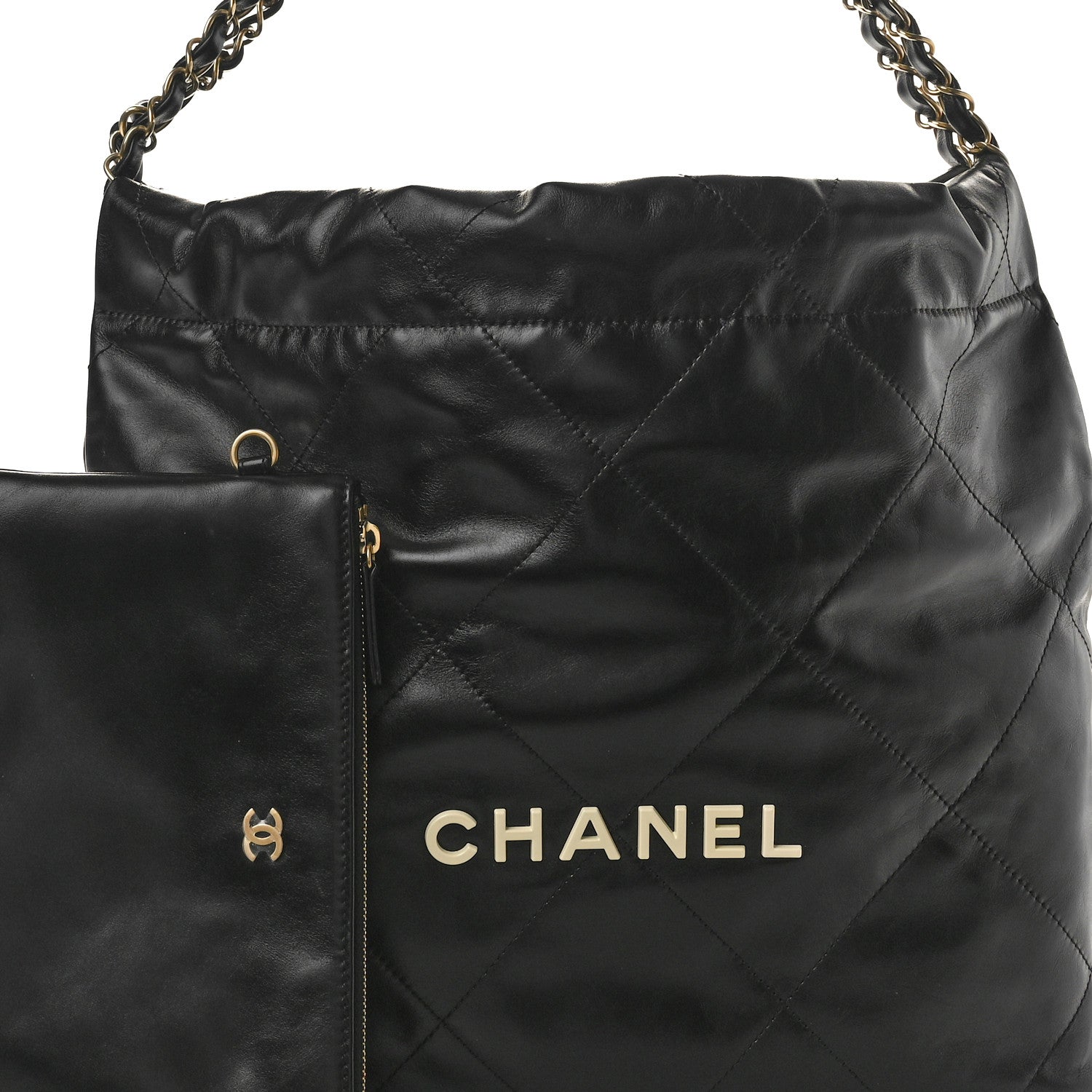 Chanel Shiny Calfskin Quilted Small Chanel 22 Black 9 of 11