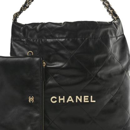 Chanel Shiny Calfskin Quilted Small Chanel 22 Black 9 of 11