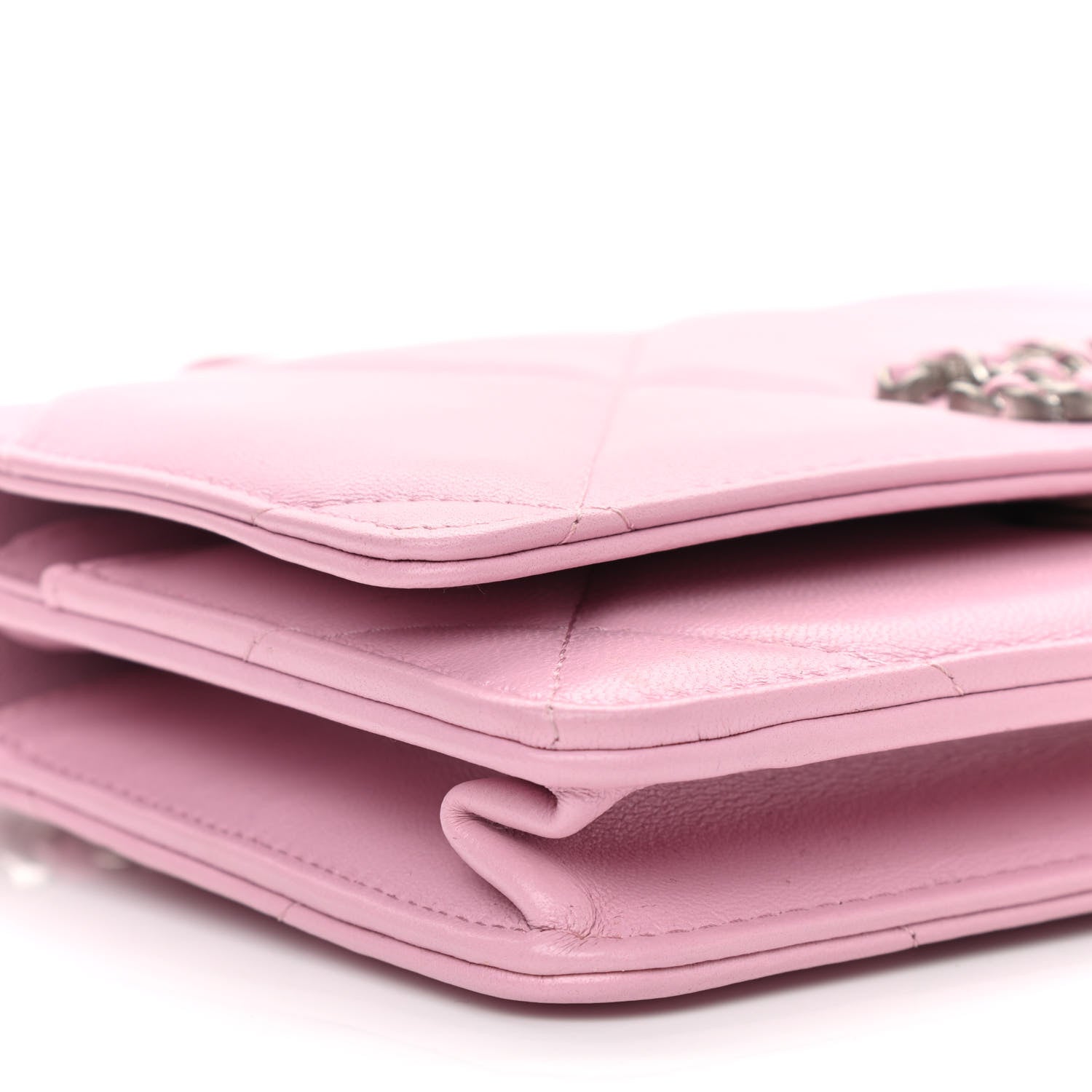 Chanel Lambskin Quilted Chanel 19 Wallet On Chain WOC Dark Pink 5 of 12