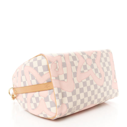 Louis Vuitton Damier Azur Tahitienne Speedy Bandouliere 30 Rose Ballerine 4 of 11