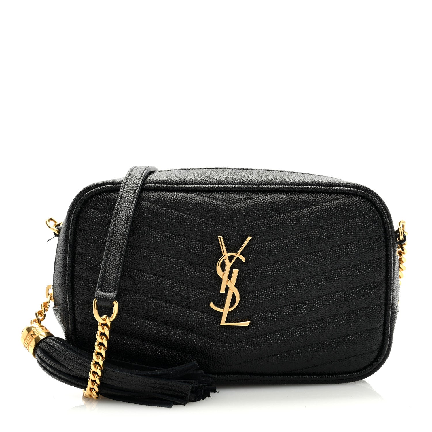 Saint Laurent Grain De Poudre Matelasse Monogram Mini Lou Camera Bag Black 1 of 8