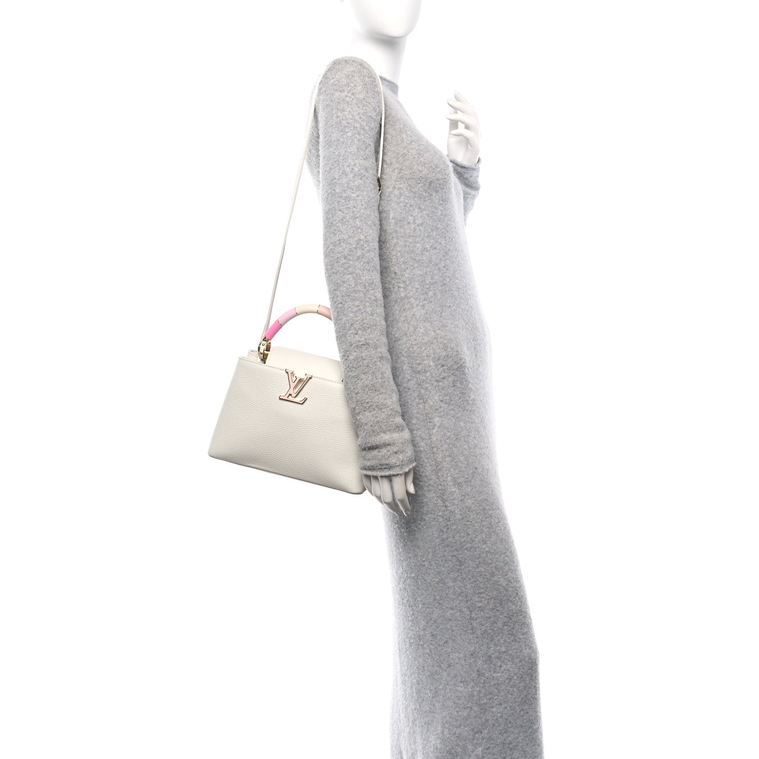 Louis Vuitton Taurillon Lambskin Calfskin Capucines BB Snow White 2 of 9