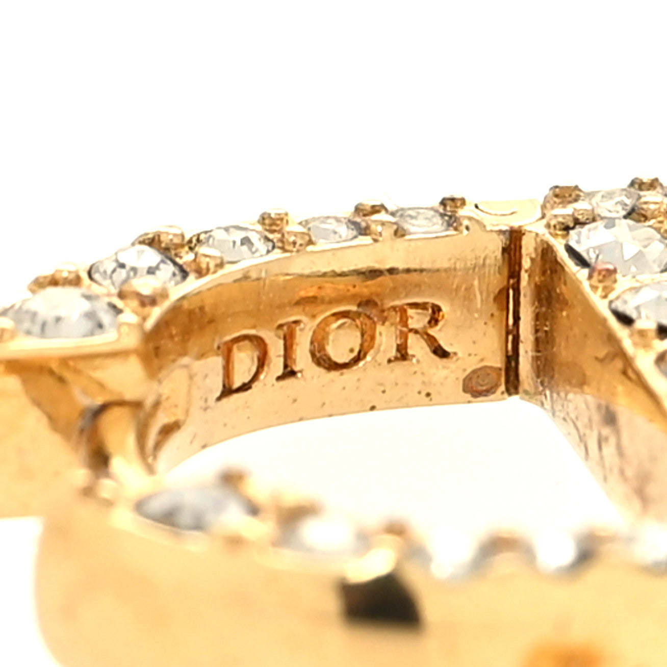 Christian Dior Crystal 30 Montaigne Earrings Gold 4 of 5