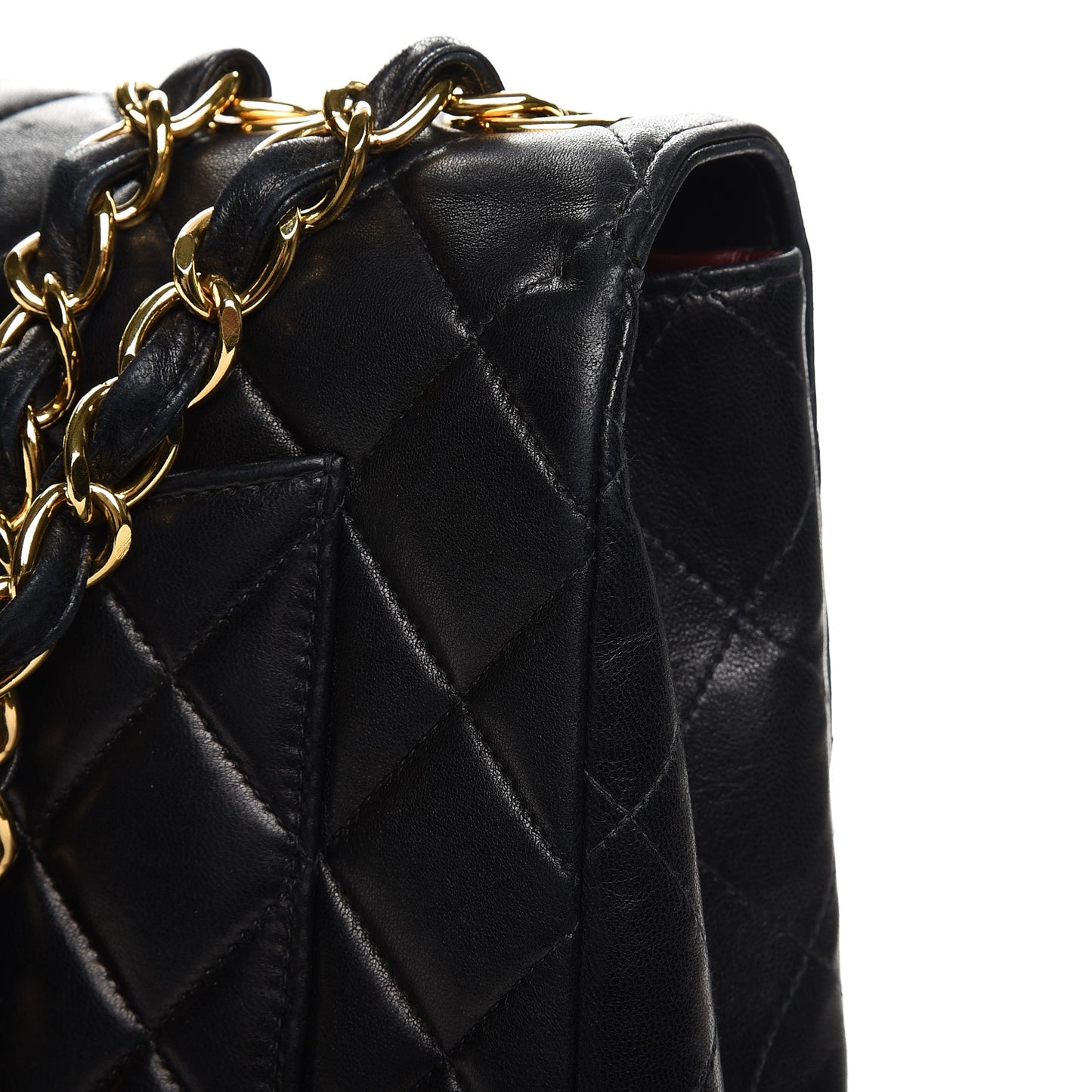 Lambskin Quilted Jumbo Single Flap Black