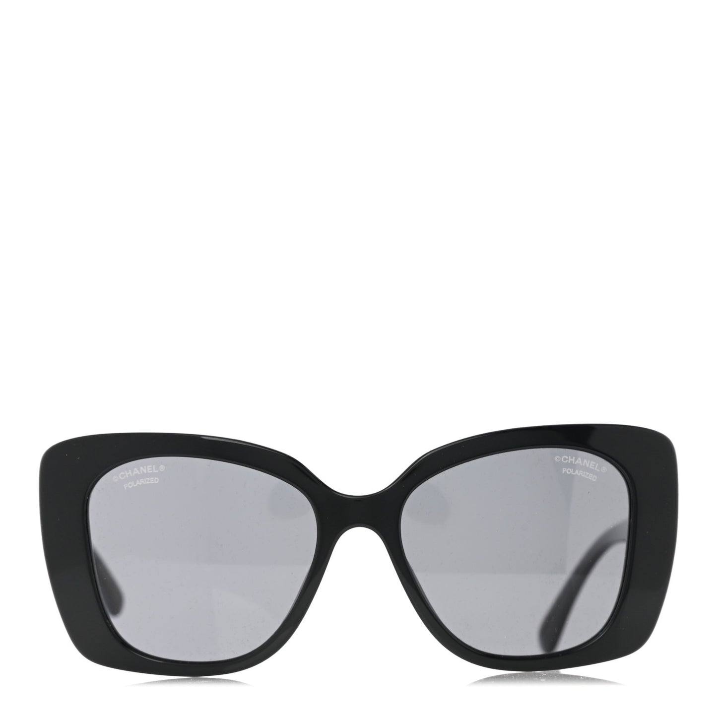 Acetate Strass Polarized Square Sunglasses 5422-B Black