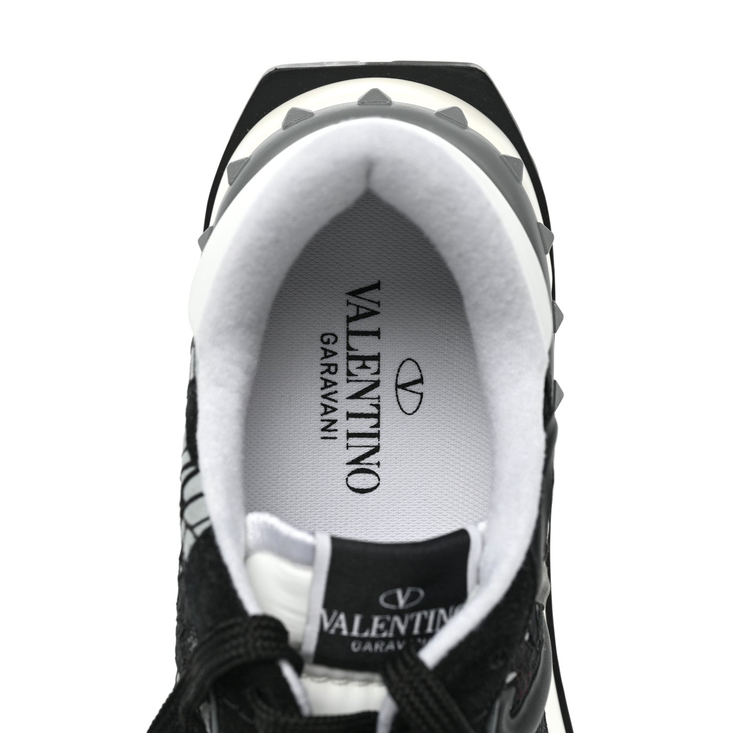 Valentino Garavani Lace Suede Womens Sneakers 39.5 Black White 7 of 8