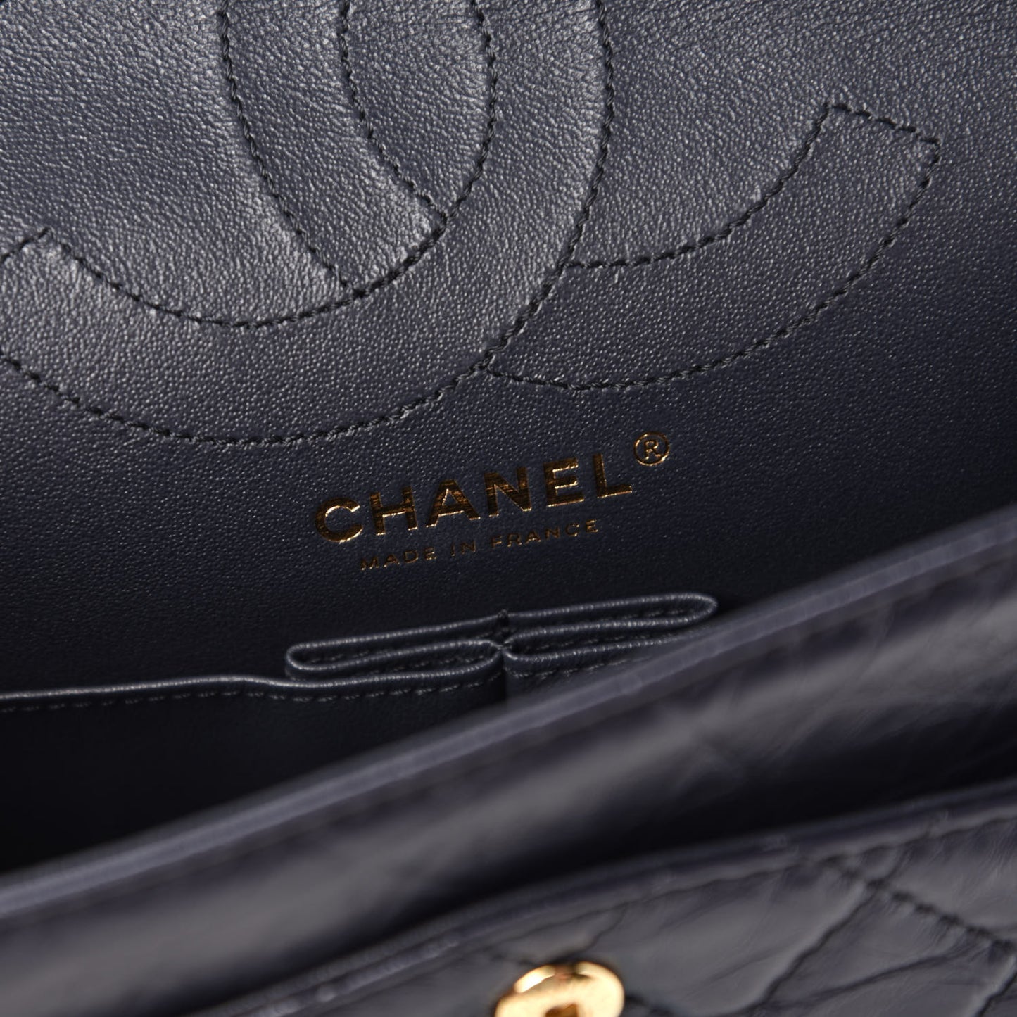 Aged Calfskin Quilted 2.55 Reissue 225 Flap Navy