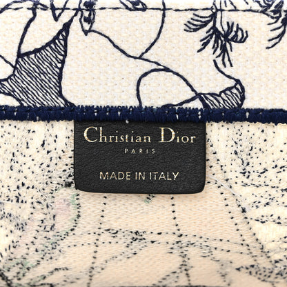 Christian Dior Canvas Embroidered Large Around The World Book Tote Blue 6 of 14