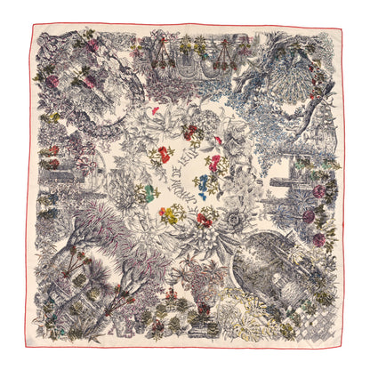 Hermes Cashmere Silk Le Jardin De Leila Au Bloc Shawl 140 1 of 4