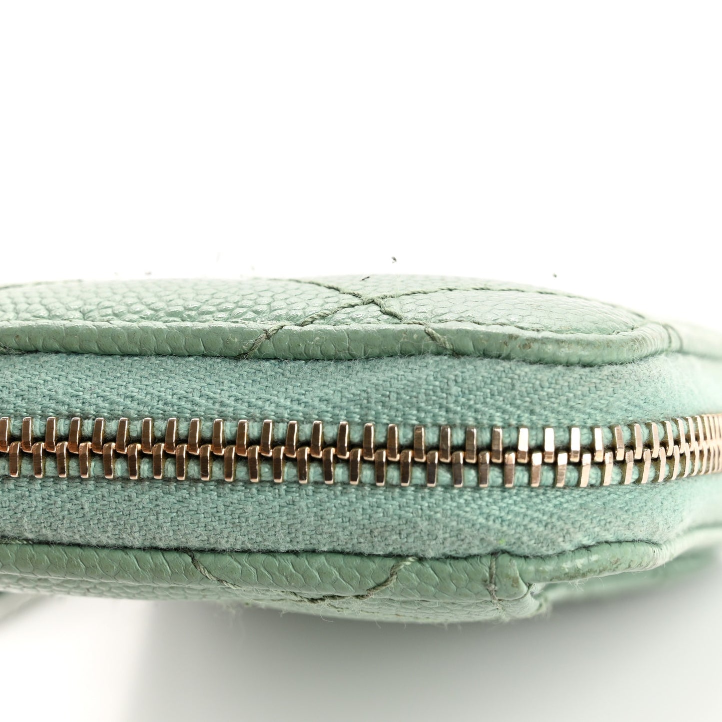 Caviar Quilted Zip Coin Purse Light Green