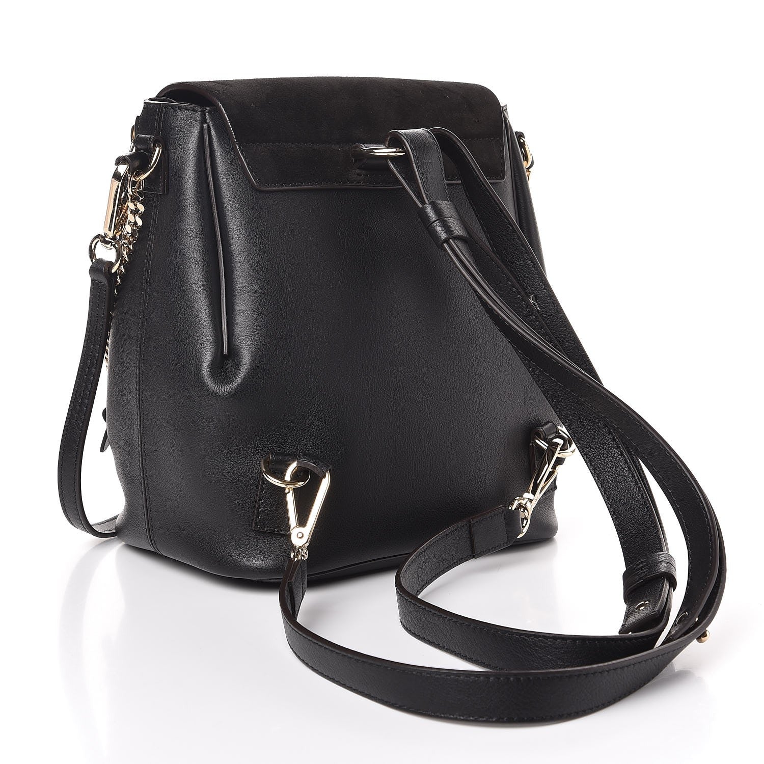Chloe Suede Calfskin Small Faye Backpack Black 3 of 6