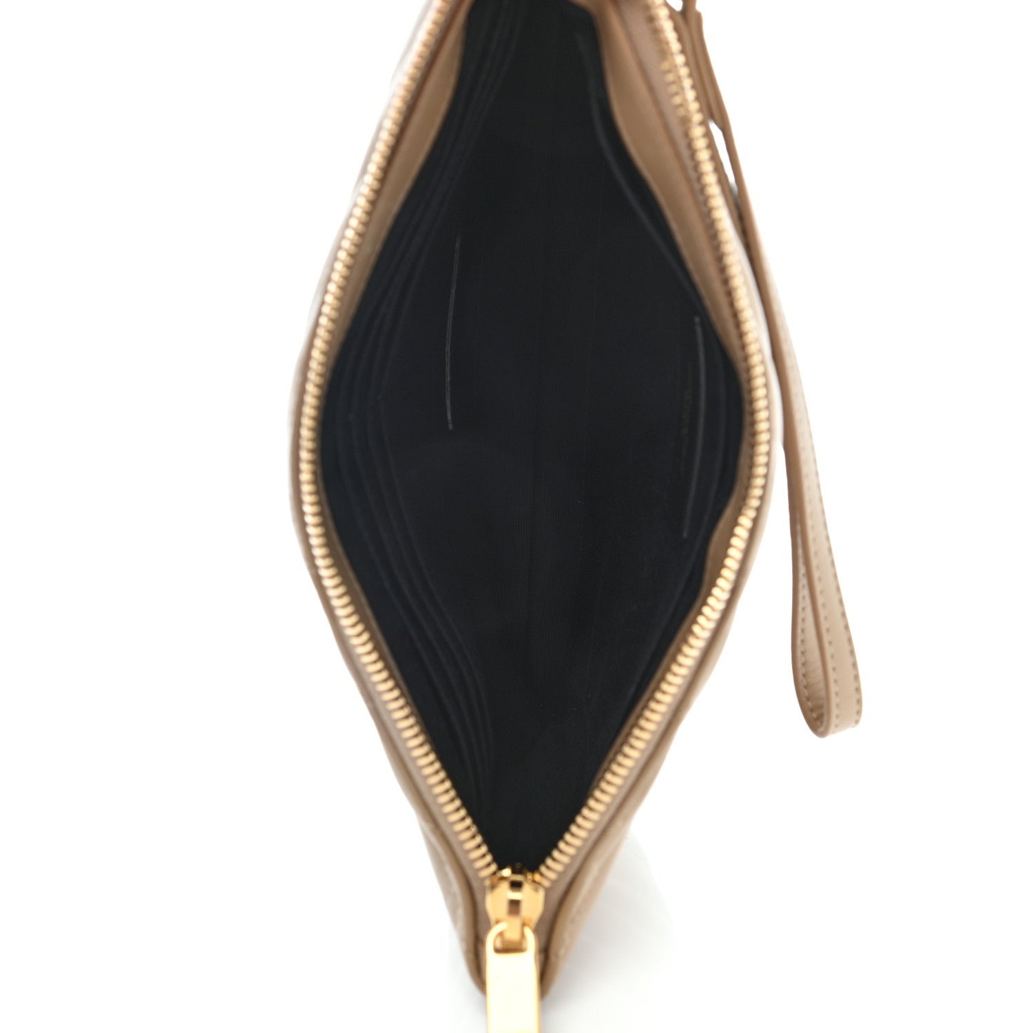 Saint Laurent Calfskin Matelasse Chevron Monogram A5 Wristlet Cork 5 of 7
