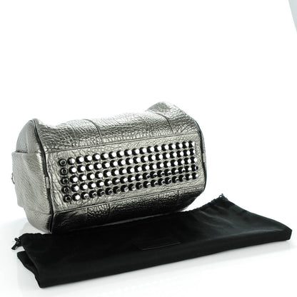 Alexander Wang Metallic Pebbled Lambskin Rocco Carbon Silver Hardware 4 of 7