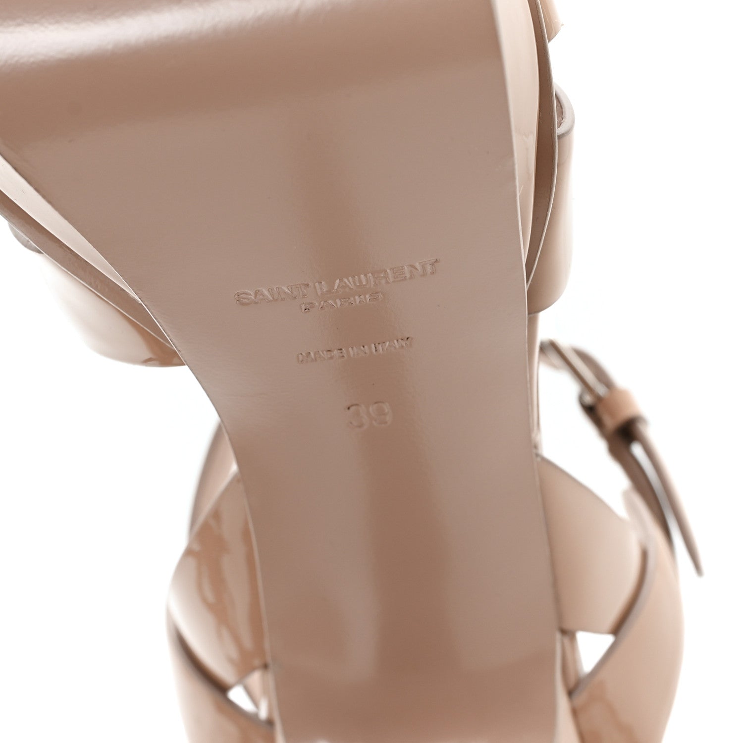 Saint Laurent Patent Tribute 105 Platform Sandals 39 Nude 7 of 10