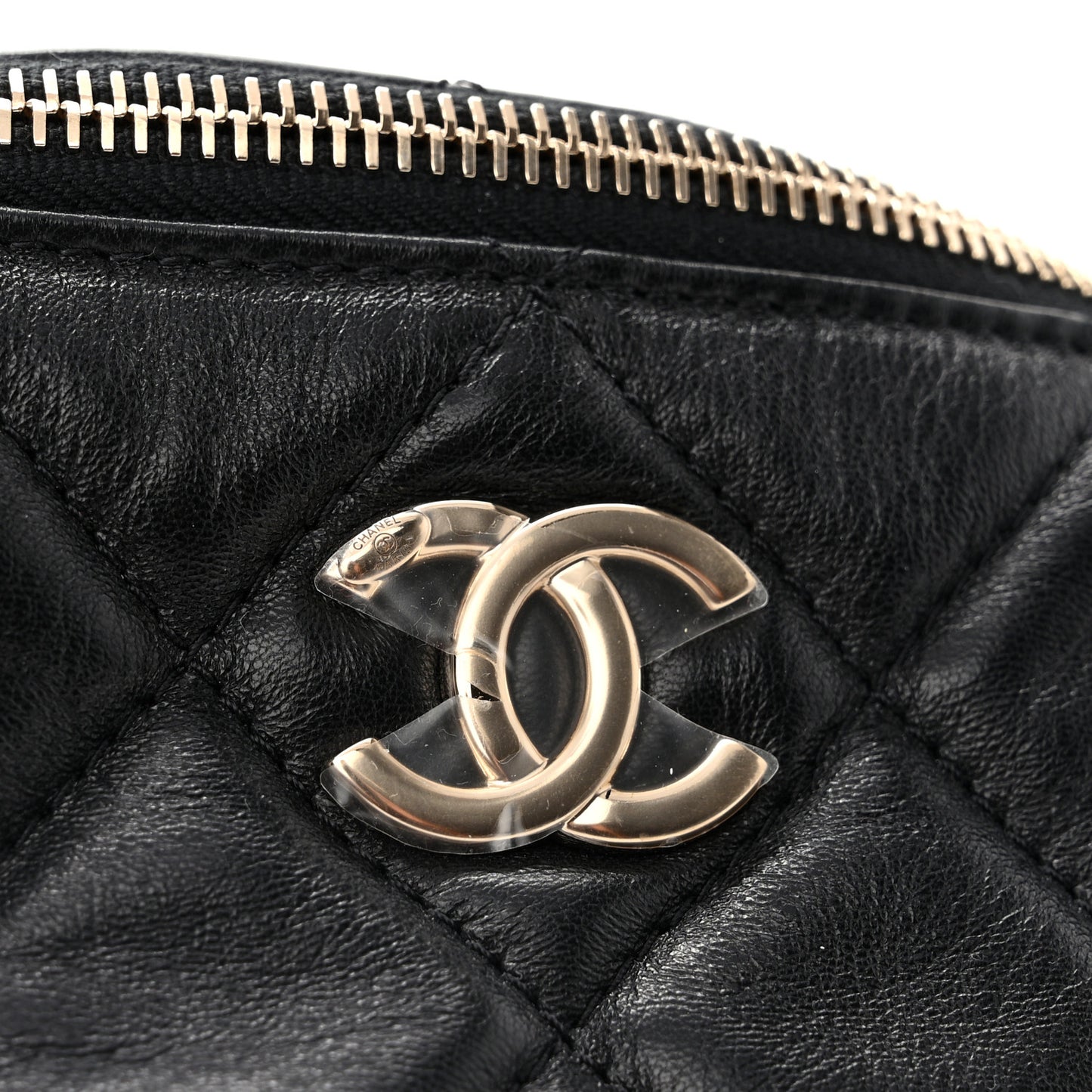 Lambskin Quilted Waist Bag Fanny Pack Black