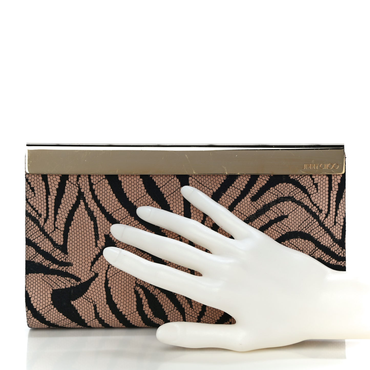 Suede Lace Zebra Print Cayla Clutch Vintage Rose