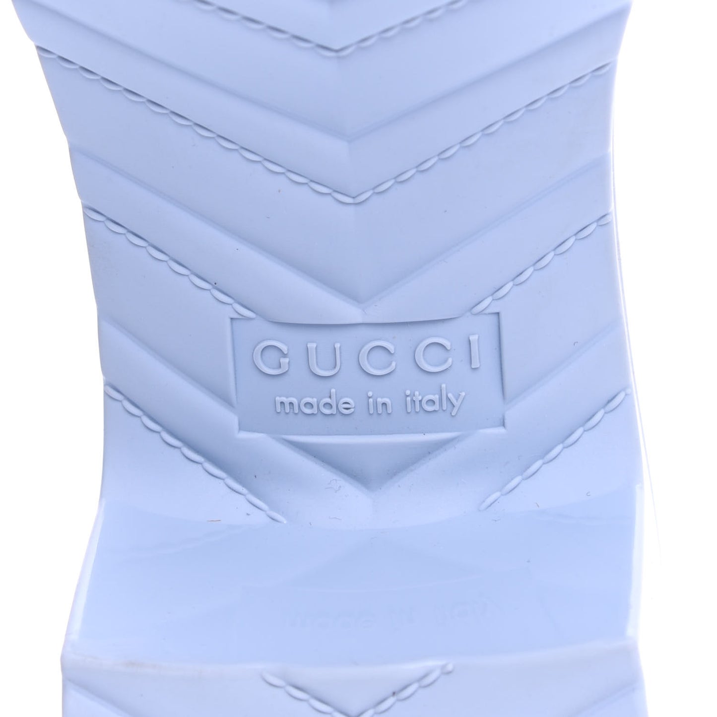 Rubber Gucci Logo Womens Platform 20/60mm Slide Sandals 37 Porcelain Light Blue