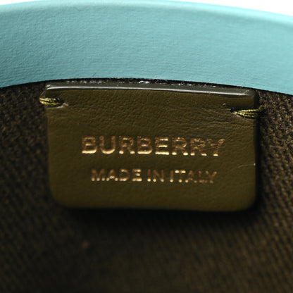 Burberry Cotton Check Mini London Tote Bag Olive Green 6 of 9