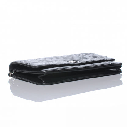 Chanel Lambskin Camellia Wallet on Chain WOC Black 4 of 7