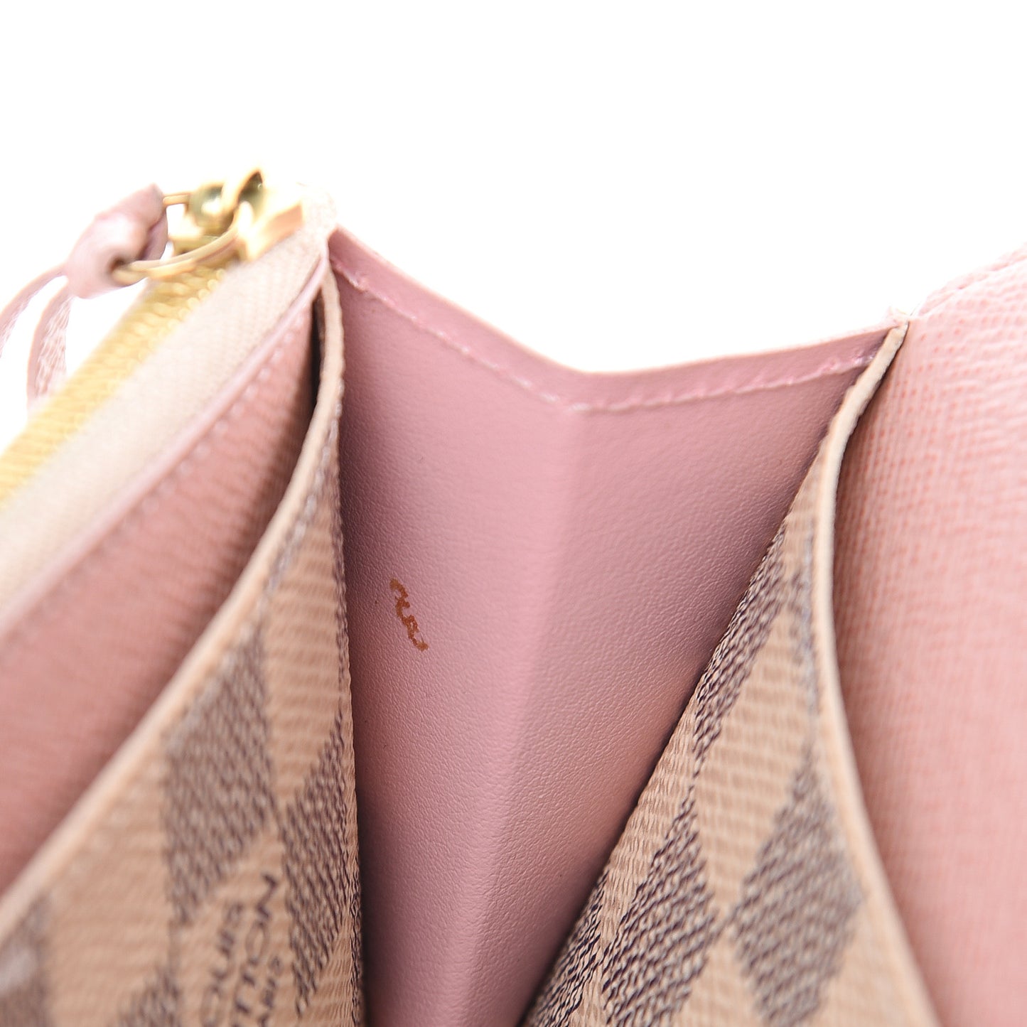 Damier Azur Emilie Wallet Rose Ballerine