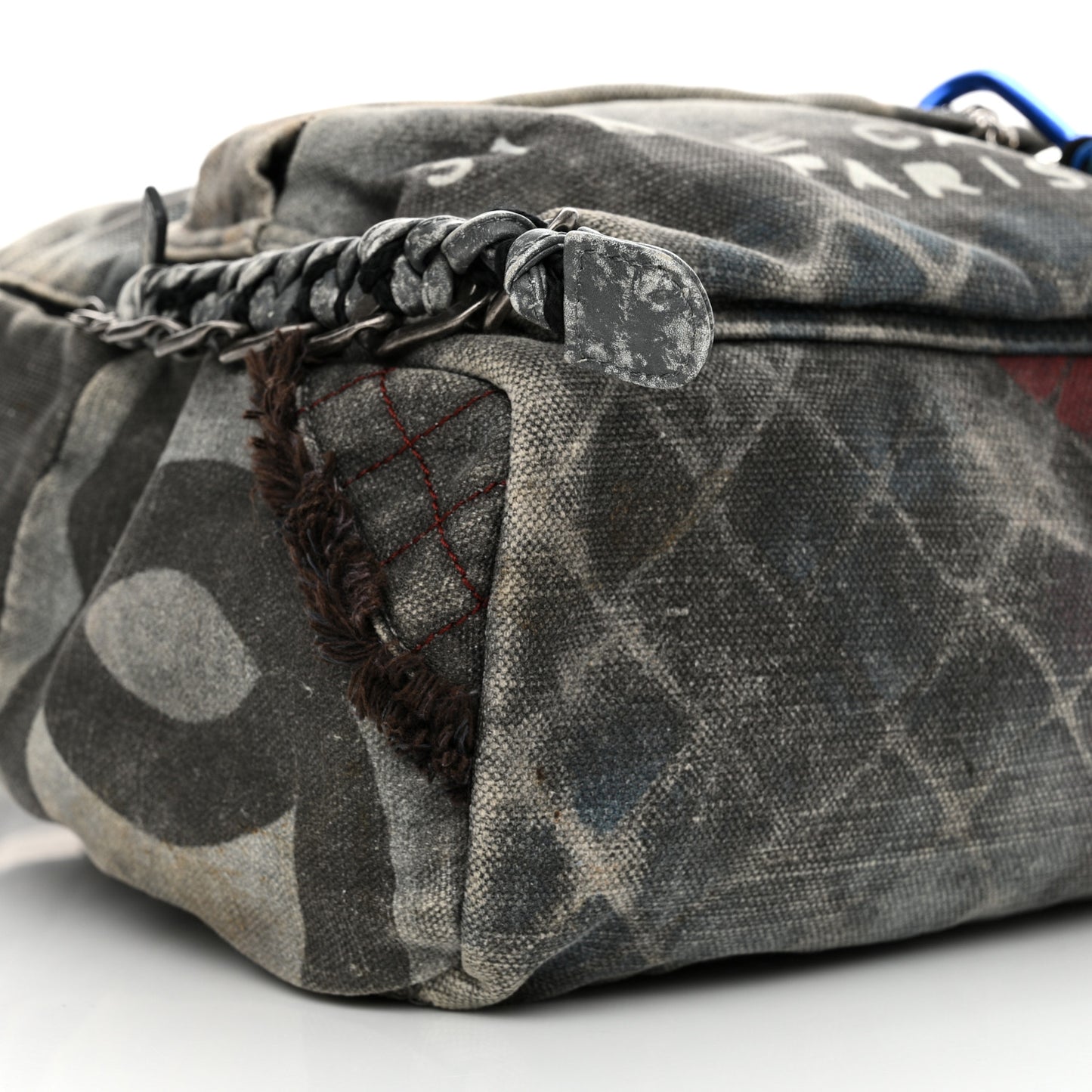 Graffiti Printed Canvas Medium Backpack Black