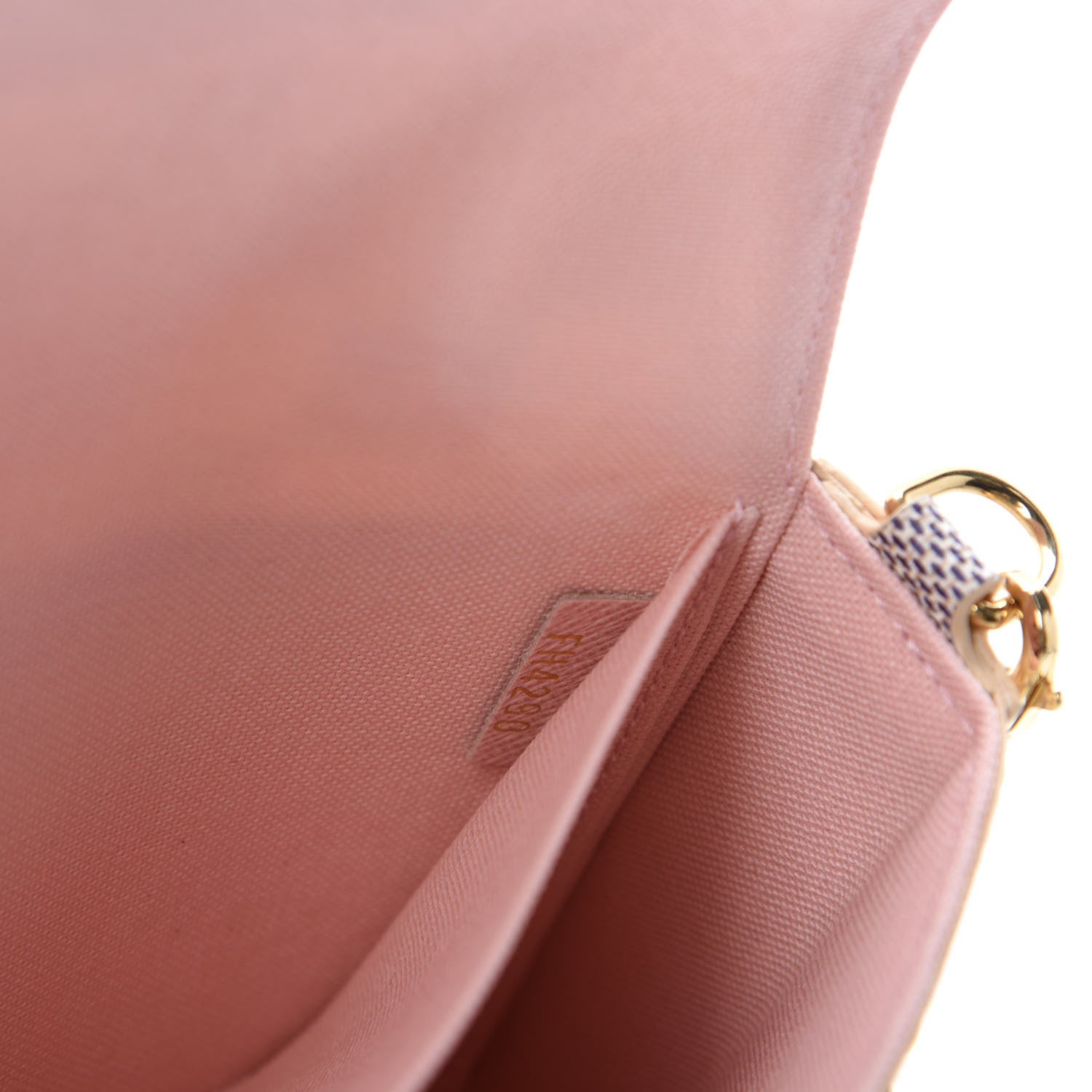 Louis Vuitton Damier Azur Pochette Felicie Chain Wallet Rose Ballerine 10 of 12