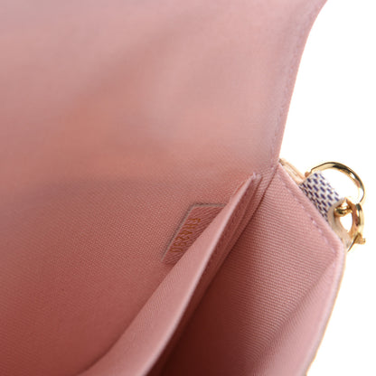 Louis Vuitton Damier Azur Pochette Felicie Chain Wallet Rose Ballerine 10 of 12