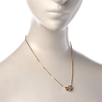 Cartier 18K Pink Gold Diamond Interlocking LOVE Necklace 2 of 9