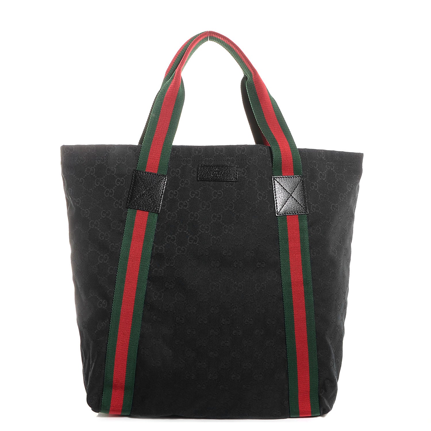 Gucci GG Monogram Medium Web Handle Vertical Tote Black 1 of 8