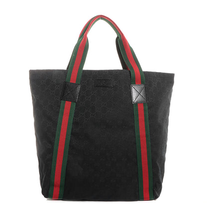 Gucci GG Monogram Medium Web Handle Vertical Tote Black 1 of 8