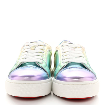 Christian Louboutin Metallic Calfskin Flat Sneakers 36.5 White Multicolor 2 of 9