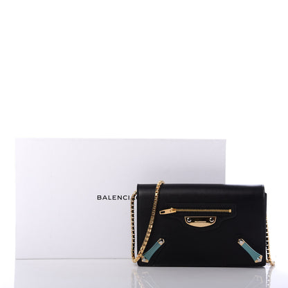 Balenciaga Veau Amp Plate Gold Chain Wallet Black 9 of 9