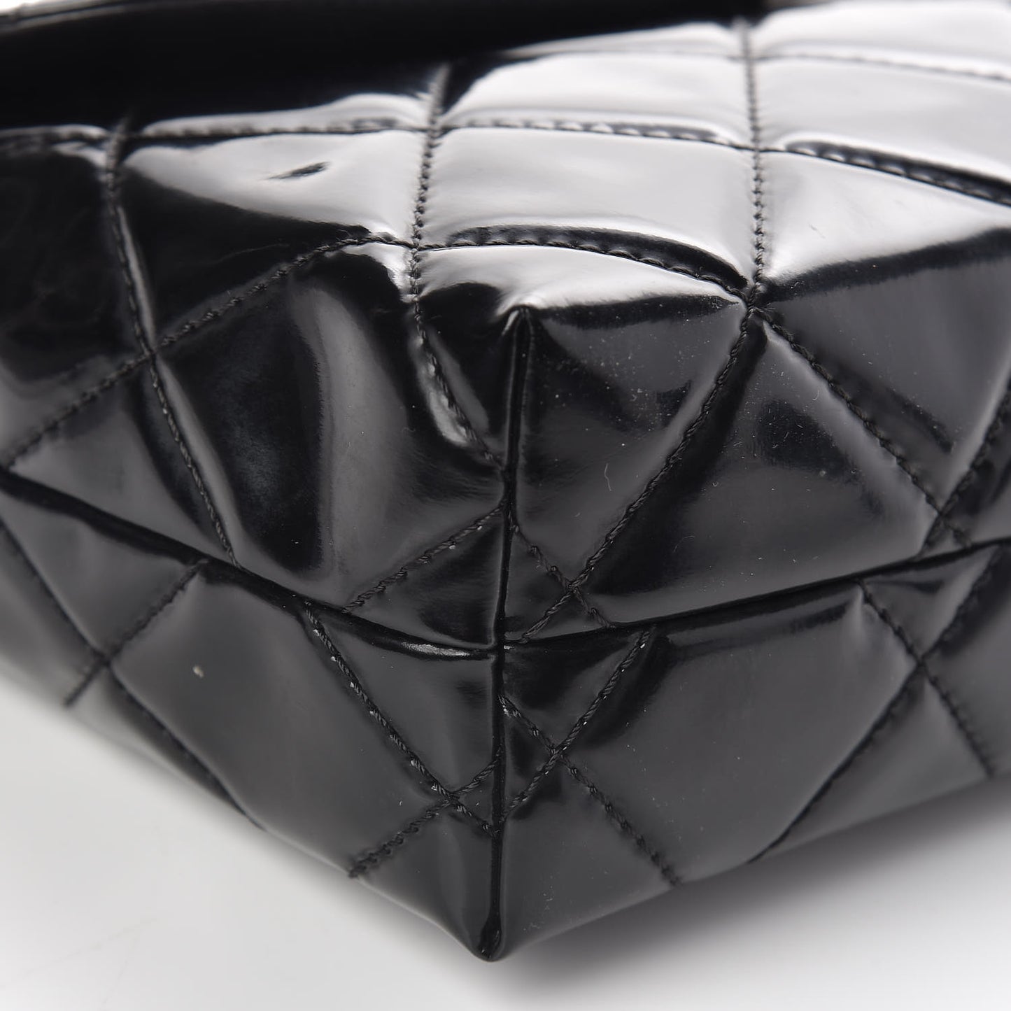 Vinyl Quilted In the Business Flap Bag Black